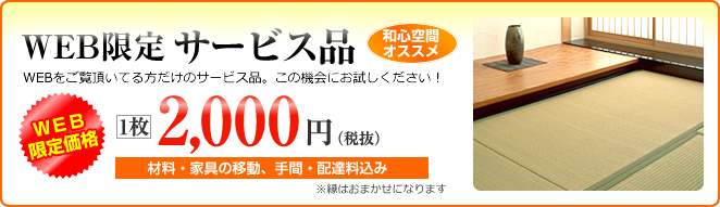 WEB限定サービス品たたみ1枚2000円